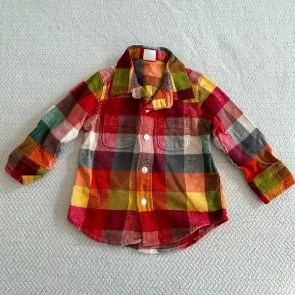GAP Button Down Flannel 12-18 months - Picture 1 of 5